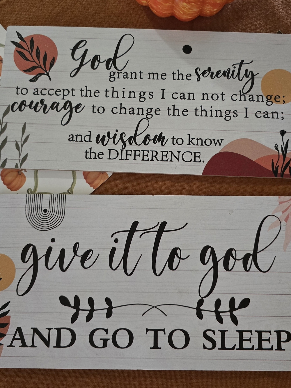 Give It to God Decorative Wall Plaque - White and Coral